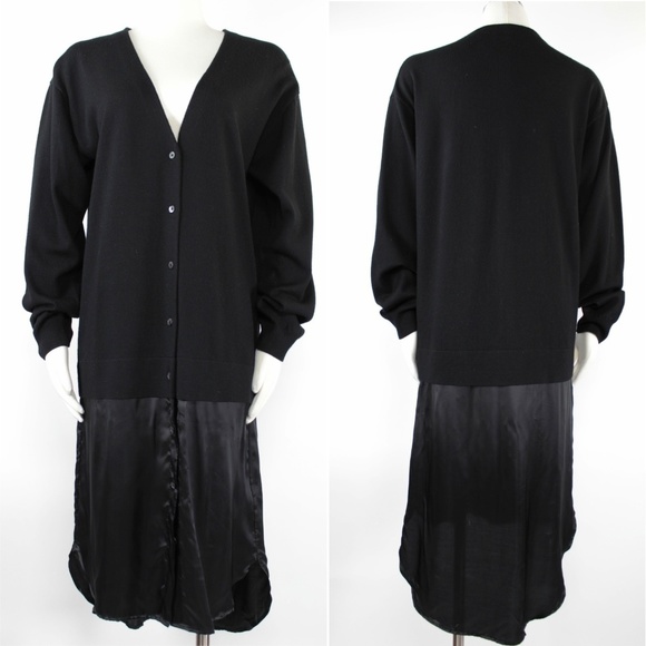 NWT Alexander Wang Cardigan V Merino Wool Black  M - Picture 2 of 7